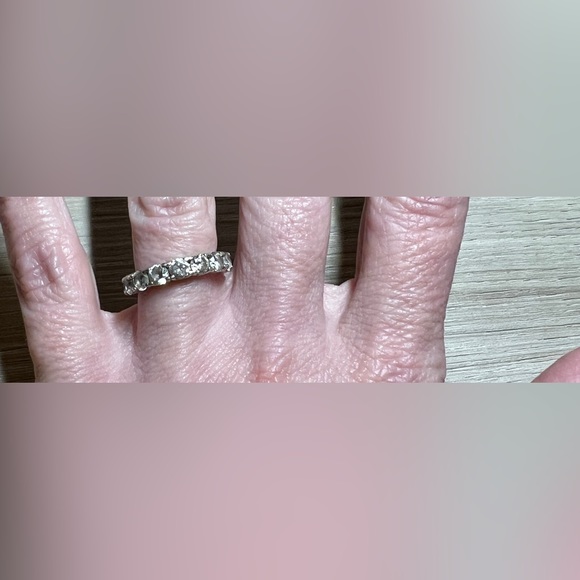 Designer Signed Victoria Wieck Sterling Silver Cubic Zirconia Band Ring, Size 5 - Picture 10 of 12